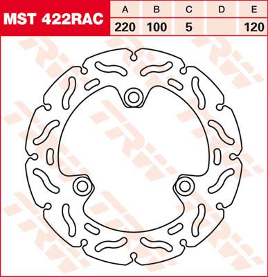 TRW Remschijf, remschijven voor de moto, MST422RAC