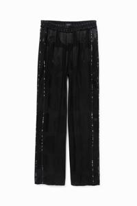 Broek met glanzende logomania - BLACK - M