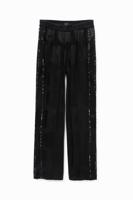 Broek met glanzende logomania - BLACK - XS