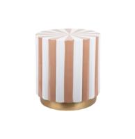 Candy Swirl Poef - Ø40 cm Licht Bruin/Wit