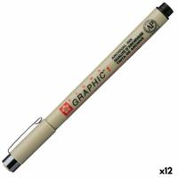 Markeerstiften Talens Sakura PIGMA GRAPHIC 1 Zwart (12 Stuks)