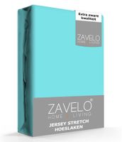 Zavelo® Jersey Hoeslaken Aqua-1-persoons (80/90x200 cm)