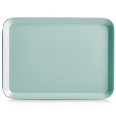 Zeller dienblad - rechthoek - aqua blauw - kunststof - 24 x 18 cm