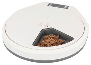 TRIXIE 24384 hond & kat voedings- en watervoorziening Kunststof Crème, Grijs Universeel Automatische voeder- & drinkbakcombo voor huisdieren