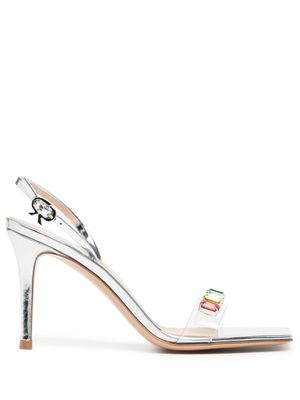 Gianvito Rossi sandales 90 mm à ornements en cristal - Argent