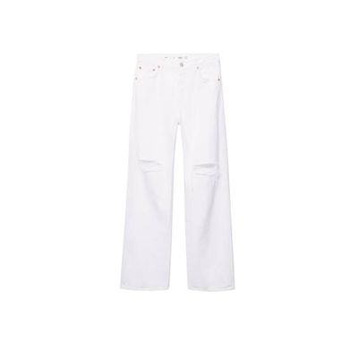 Mango high waist straight fit jeans wit Mango high waist straight fit jeans wit