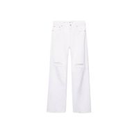 Mango high waist straight fit jeans wit - thumbnail