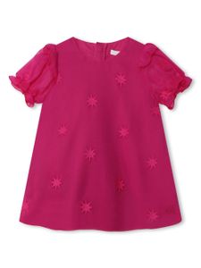 Chloé Kids robe en soie à étoiles brodées - Rose