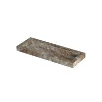 INK Pitch Wastafel keramische slab centraal met drain en front en side skirts 2 kraangaten 120x45x9 Earth glossy