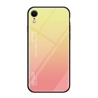 Kleurovergang glas Case voor iPhone XR (geel)