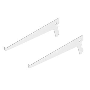 2x stuks Plankdragers / wandplank staal wit 25 cm - Plankdragers