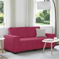 Tweezitsbank 140 cm fluweel wijnrood