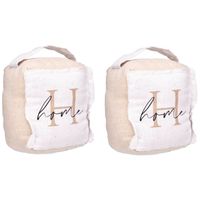 Deurstopper - 2x - 1 kilo - beige - canvas - Home - 14,5 x 16 x 19 cm