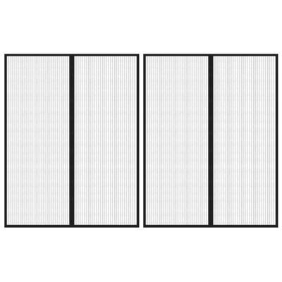 VidaXL Insectendeurgordijnen 2 st magnetisch 230x160 cm zwart