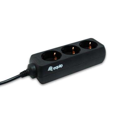 Equip 333280 3-Outlet Power Strip, 1.1 m, Type F, Black, CE, 3 AC outlet(s), 220 - 240 V