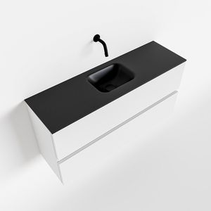 Toiletmeubel Mondiaz Ada | 100 cm | Meubelkleur Talc | Lex wastafel Urban Midden | Zonder kraangat