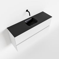 Toiletmeubel Mondiaz Ada | 100 cm | Meubelkleur Talc | Lex wastafel Urban Midden | Zonder kraangat