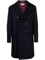 Brunello Cucinelli manteau à boutonnière croisée - Bleu