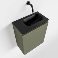 Toiletmeubel Mondiaz Ture | 40 cm | Meubelkleur Army | Eden wastafel Urban Rechts | Zonder kraangat