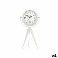 Tafelklok Statief Wit Metaal 14 x 30 x 11 cm (4 Stuks)