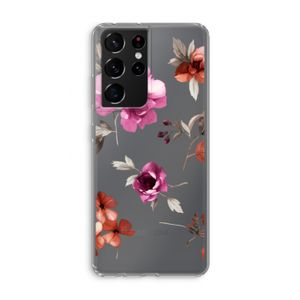 Geschilderde bloemen: Samsung Galaxy S21 Ultra Transparant Hoesje