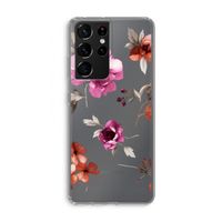 Geschilderde bloemen: Samsung Galaxy S21 Ultra Transparant Hoesje