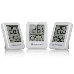 BRESSER ClimaTemp Hygro Indicator Set van 3 Thermo-/Hygrometers (wit)
