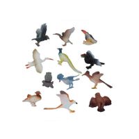 12x kunststof speelgoed dieren / vogels 5-10 cm   -