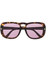 TOM FORD Eyewear lunettes de soleil à monture oversize - Marron - thumbnail