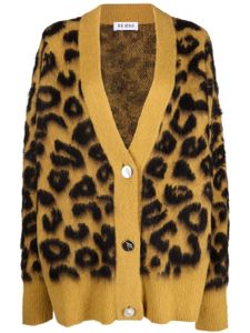 The Attico cardigan en maille à motif intarsia - Jaune