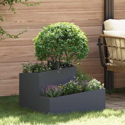 Tuin Bloempot Antraciet 60 x 60 x 50 cm Staal