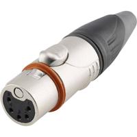 Hicon HI-X5CF-HD XLR-connector Koppeling, recht Aantal polen: 5 Zwart, Zilver 1 stuk(s)