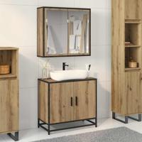 Badkamermeubelset 2 pcs artisanaal eikenkleurig 65 x 33 x 60 cm