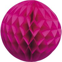 1x Papieren kerstballen fuchsia roze 10 cm kerstversiering - thumbnail
