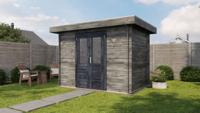 Lugarde Select Blokhut Nijmegen 300x200cm - Keteldruk Grijs- Plat dak- - Lugarde Select