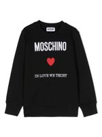 Moschino Kids sweat à logo brodé - Noir