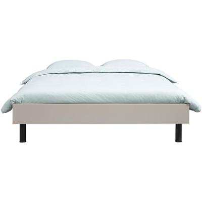 Leen Bakker - Bed Nova - Kiezelkleur - 140x200 Cm - Spaanplaat - Beige#Taupe