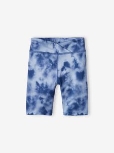 Technische meisjesshorts met met tie & dye print blauw