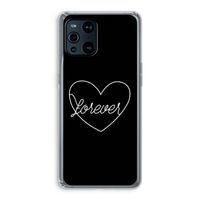 Forever heart black: Oppo Find X3 Transparant Hoesje