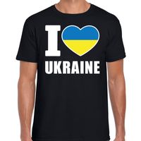 I love Ukraine t-shirt Oekraine zwart voor heren - thumbnail