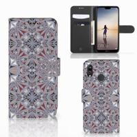 Huawei P20 Lite | Bookcase | Flower Tiles | Portemonnee hoesje