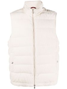 Brunello Cucinelli gilet matelassé en velours côtelé - Blanc