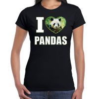 I love pandas foto shirt zwart voor dames - cadeau t-shirt pandas liefhebber 2XL  - - thumbnail