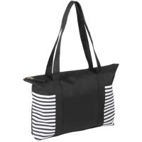 Strandtas met streepmotief - zwart/wit - 44 x 31 cm - Strandartikelen beach bags