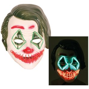 Horror clown Gezichtsmasker - met led verlichting - voor volwassenen