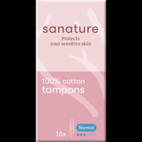 Sanature 100% Katoenen Tampons Normal 16 Stuks bij Jumbo