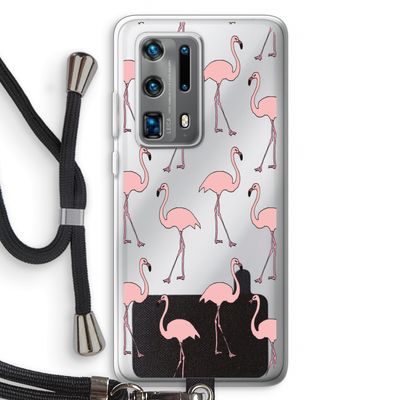 Anything Flamingoes: Huawei P40 Pro Plus Transparant Hoesje met koord