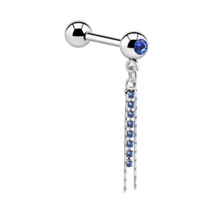 Jeweled Barbell with Charm Chirurgisch staal 316L / Belegde messing Barbells