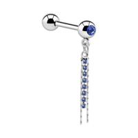 Jeweled Barbell with Charm Chirurgisch staal 316L / Belegde messing Barbells