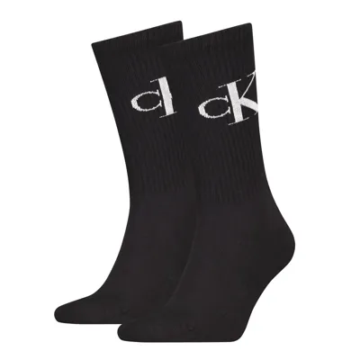 Calvin Klein 2-paar Crew sokken - Logo monogram - Katoenen witte sportsokken met badstof zool